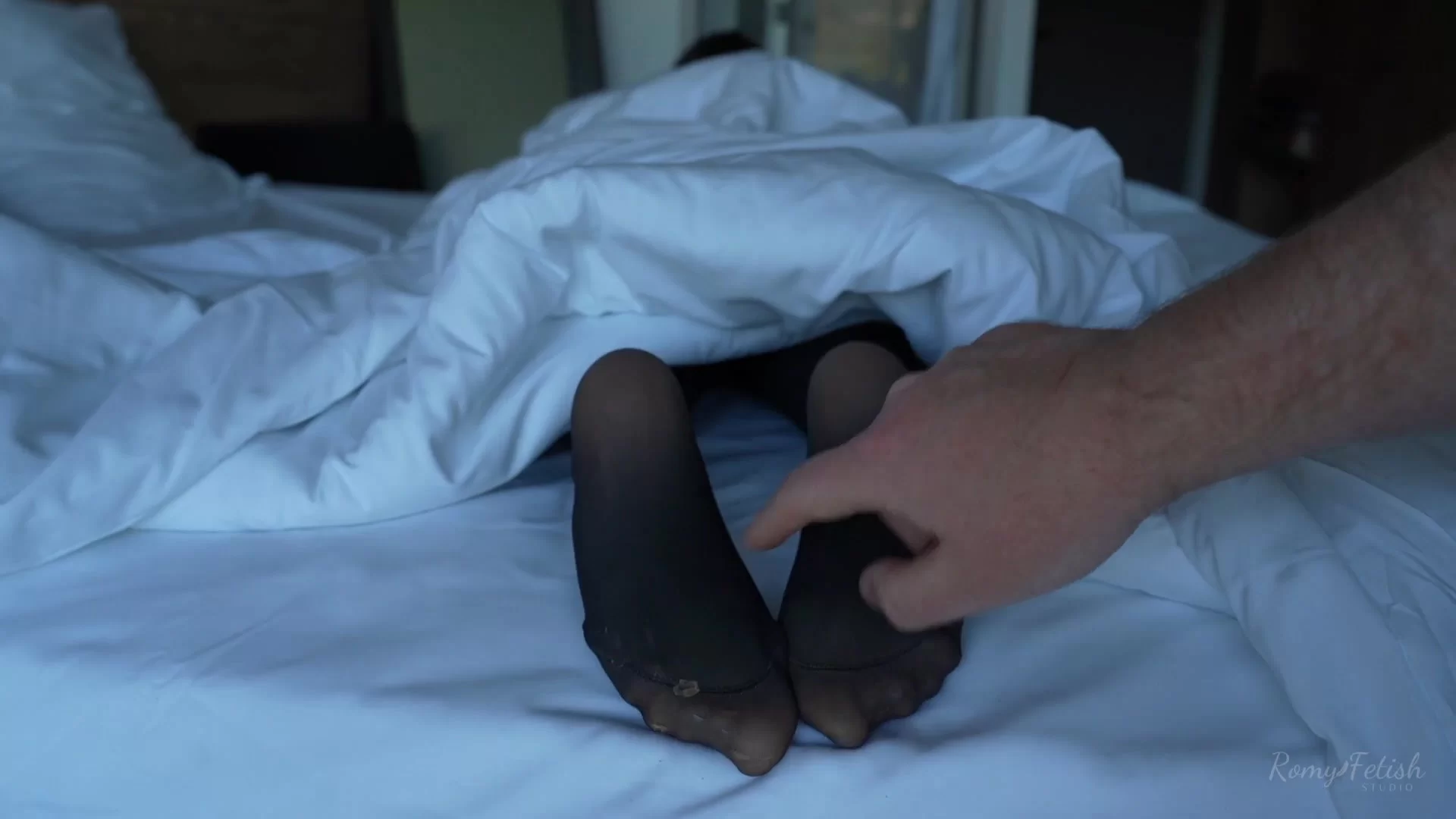 RomyFetish – POV cute and genuine feet tickling moment in black pantyhose-mf, NylonFeet, Tickling...