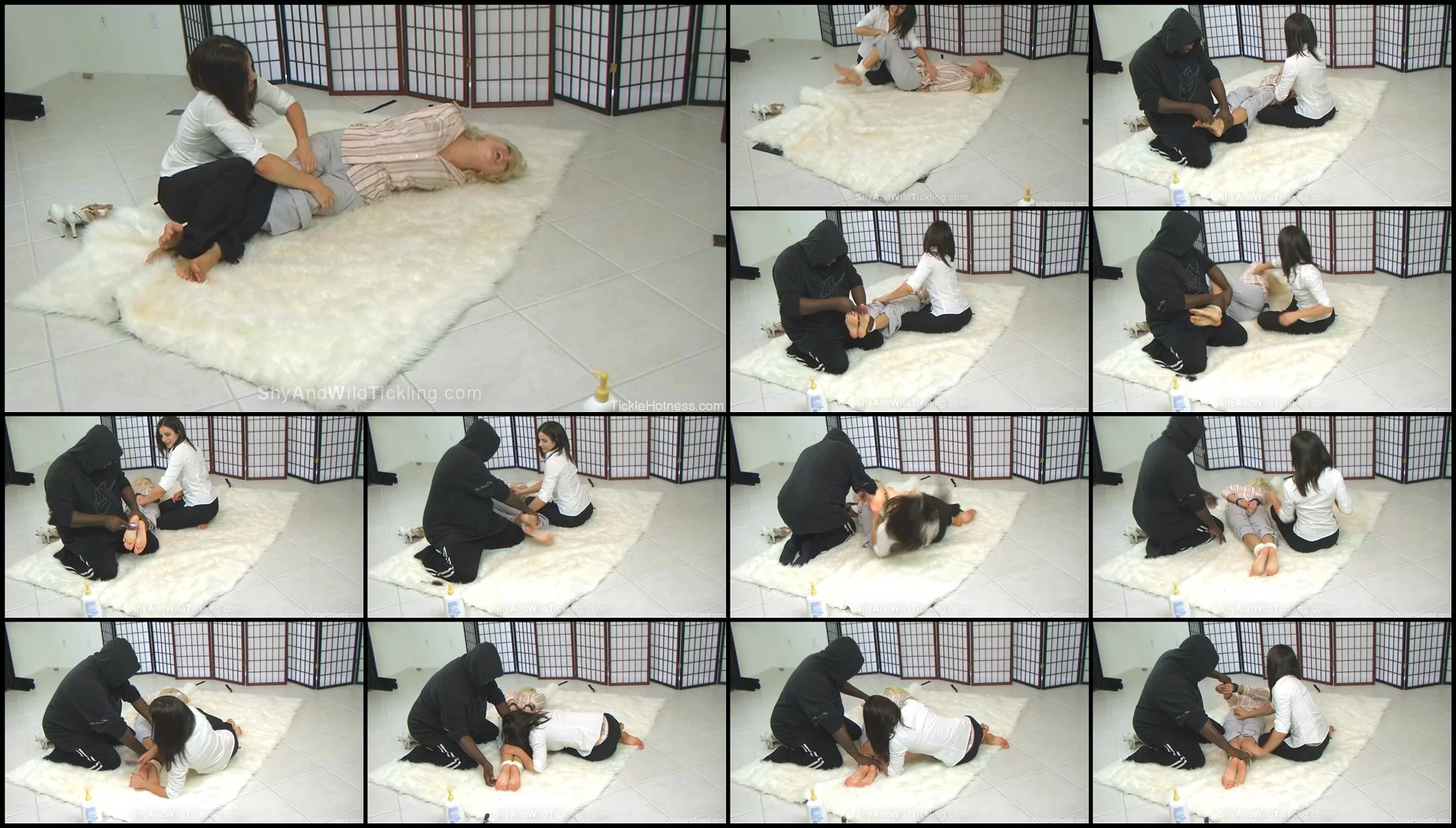 TickleHotness – Sister vs  Sister Part 1 – Lily – Taped Feet Tickling-mff, TicklingFeet, Tickling...