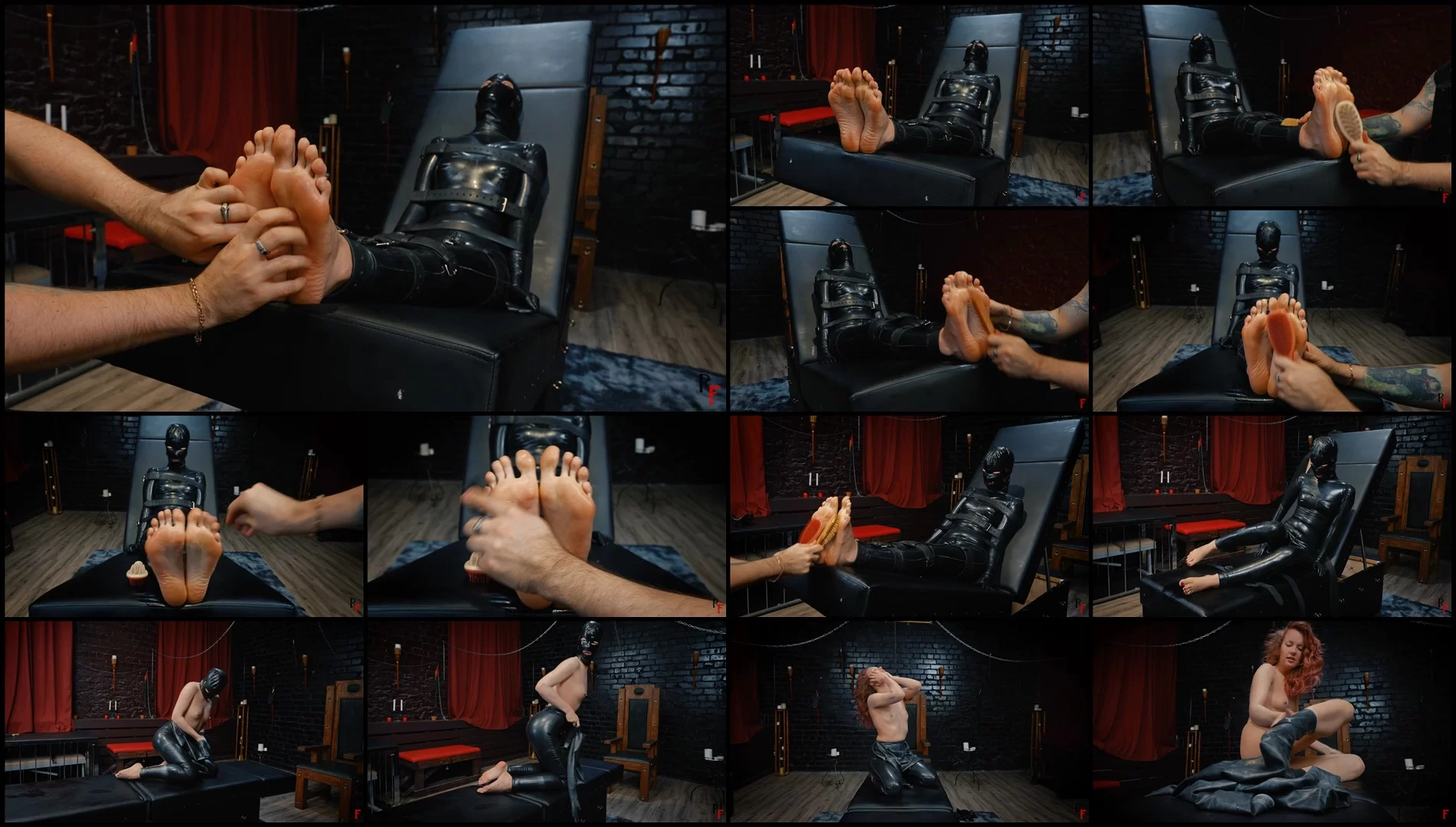 RFStudioProduction – Anna Luna in Latex – Barefoot Tickling and Slow Undressing- mf, TicklingFeet