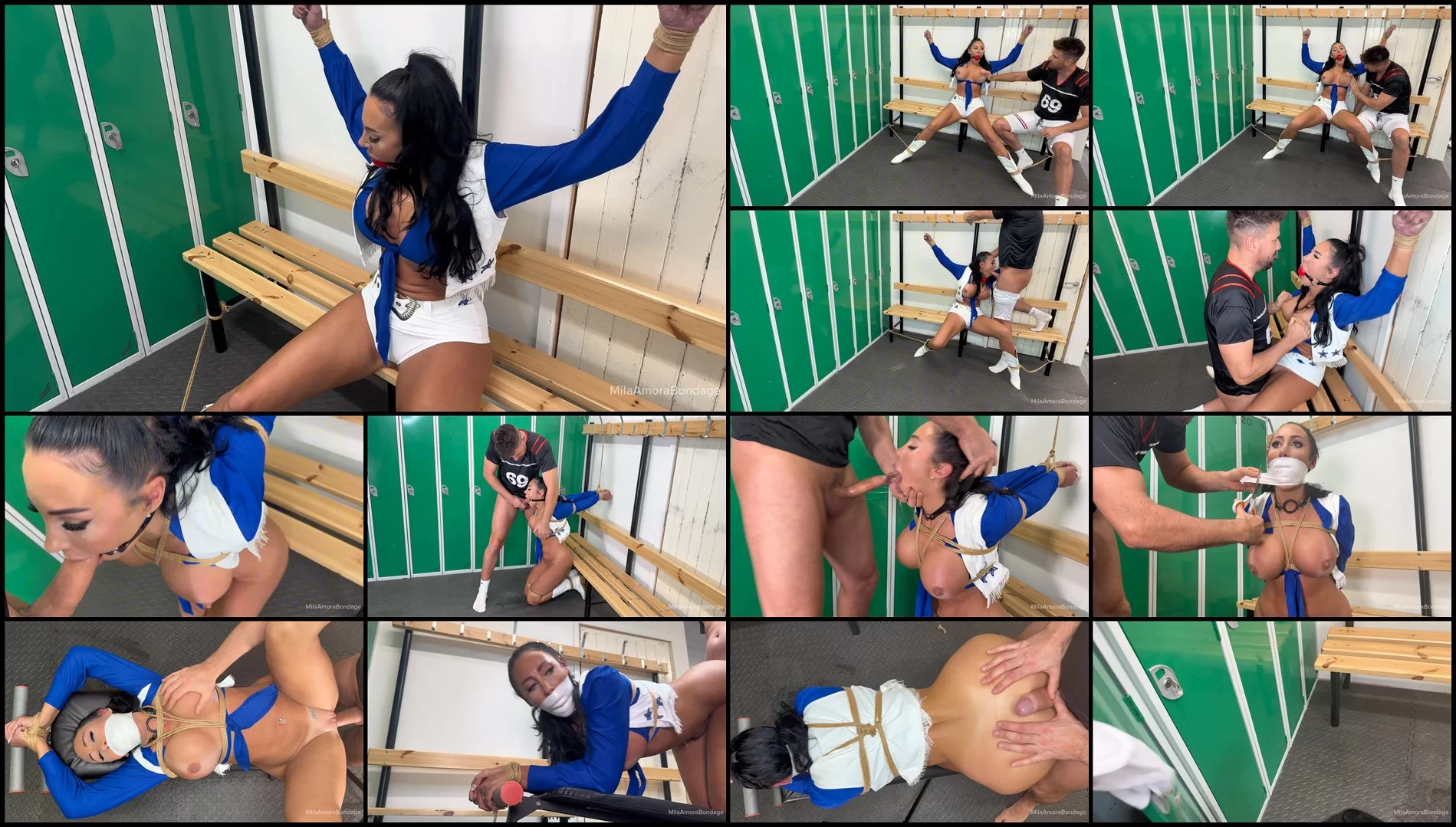 MilaAmoraBondage - Mila Amora - Cowboys cheerleader bound and fucked in locker room