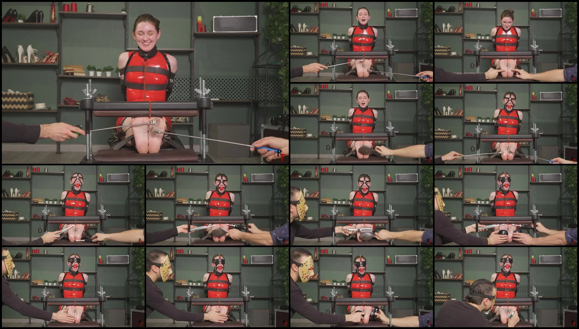 RFStudioProduction – Stacy – A Tickle Toy – Tickling in a Latex, Toe Press, Harness Ballgag and N...