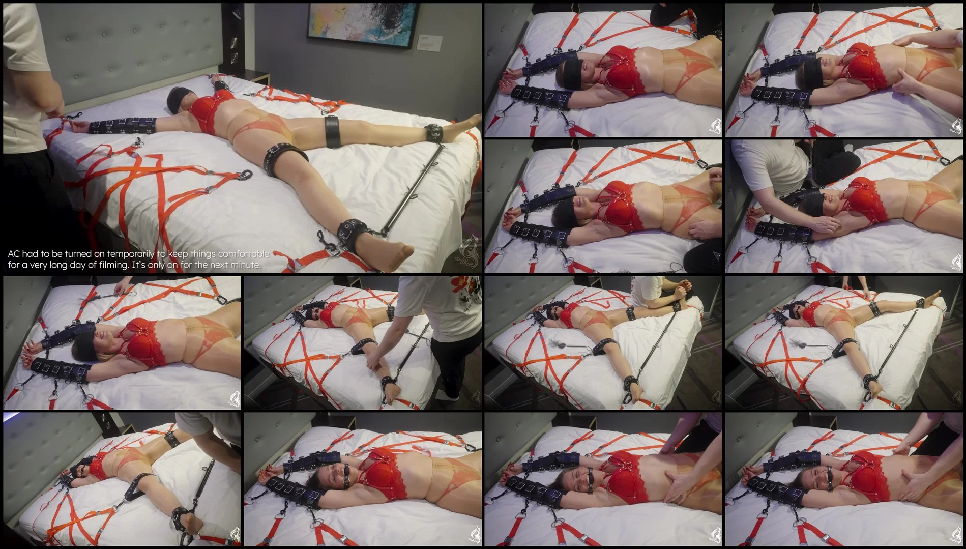 Lottie LaLay Immobilised and Tickled in Nylons – Blindfolded and Ballgagged- mf, NylonFeet, Tickl...